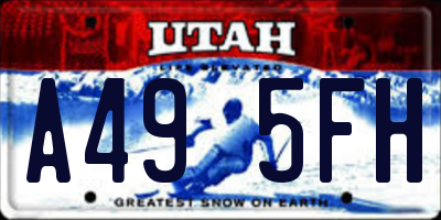 UT license plate A495FH