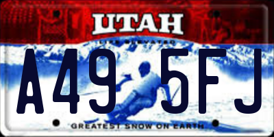 UT license plate A495FJ