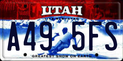 UT license plate A495FS