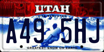 UT license plate A495HJ