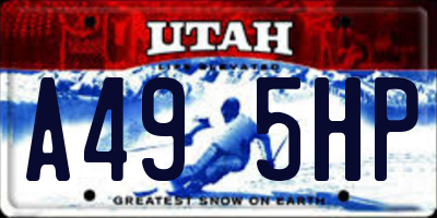 UT license plate A495HP