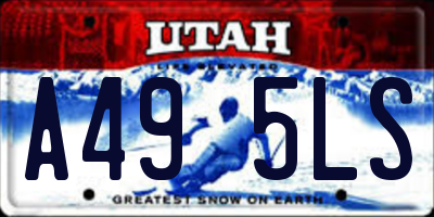 UT license plate A495LS