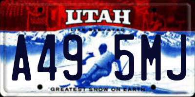UT license plate A495MJ