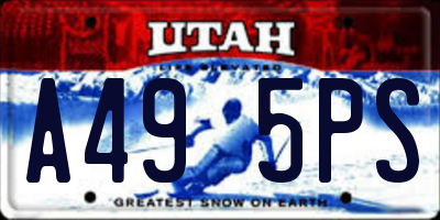 UT license plate A495PS