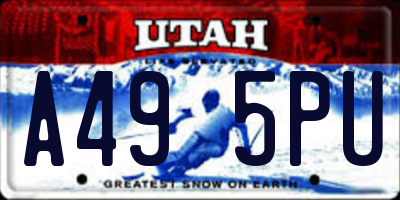 UT license plate A495PU