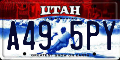 UT license plate A495PY