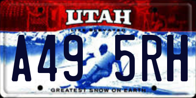 UT license plate A495RH