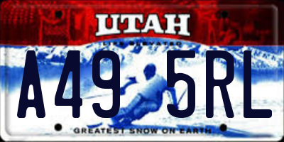 UT license plate A495RL