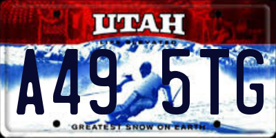 UT license plate A495TG