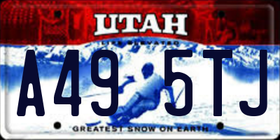UT license plate A495TJ