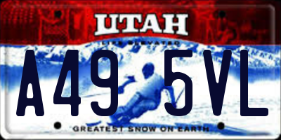 UT license plate A495VL