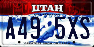UT license plate A495XS