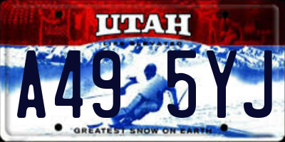 UT license plate A495YJ