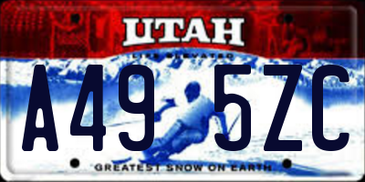 UT license plate A495ZC