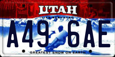 UT license plate A496AE