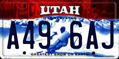 UT license plate A496AJ