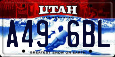 UT license plate A496BL