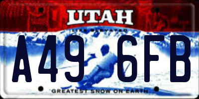 UT license plate A496FB