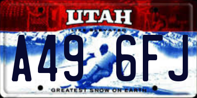 UT license plate A496FJ