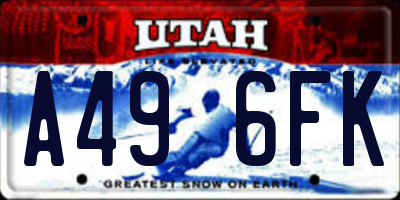UT license plate A496FK