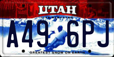 UT license plate A496PJ