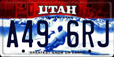 UT license plate A496RJ