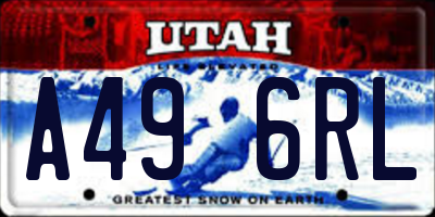 UT license plate A496RL