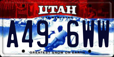 UT license plate A496WW