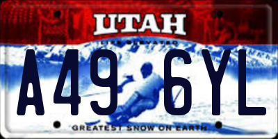 UT license plate A496YL