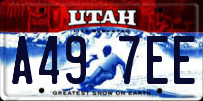 UT license plate A497EE