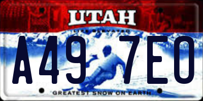 UT license plate A497EO