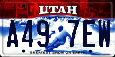 UT license plate A497EW