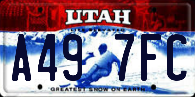 UT license plate A497FC