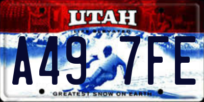 UT license plate A497FE