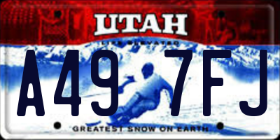 UT license plate A497FJ