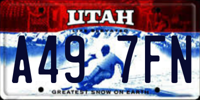 UT license plate A497FN