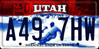 UT license plate A497HW