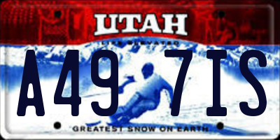 UT license plate A497IS