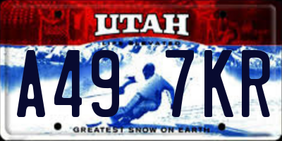 UT license plate A497KR