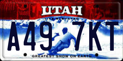UT license plate A497KT