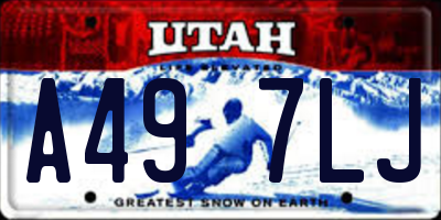 UT license plate A497LJ