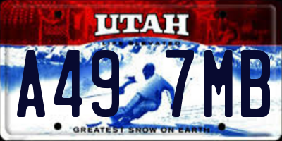 UT license plate A497MB
