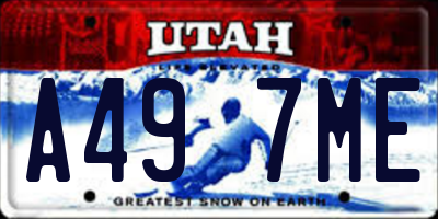 UT license plate A497ME