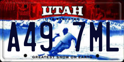 UT license plate A497ML