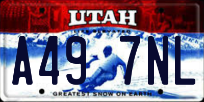 UT license plate A497NL