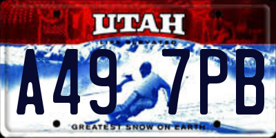 UT license plate A497PB