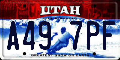 UT license plate A497PF