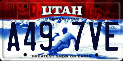 UT license plate A497VE