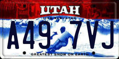 UT license plate A497VJ