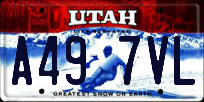 UT license plate A497VL